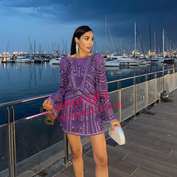 BLOGGERS FAV ZARA BEADED TUNIC MINI DRESS - Picture 10 of 10